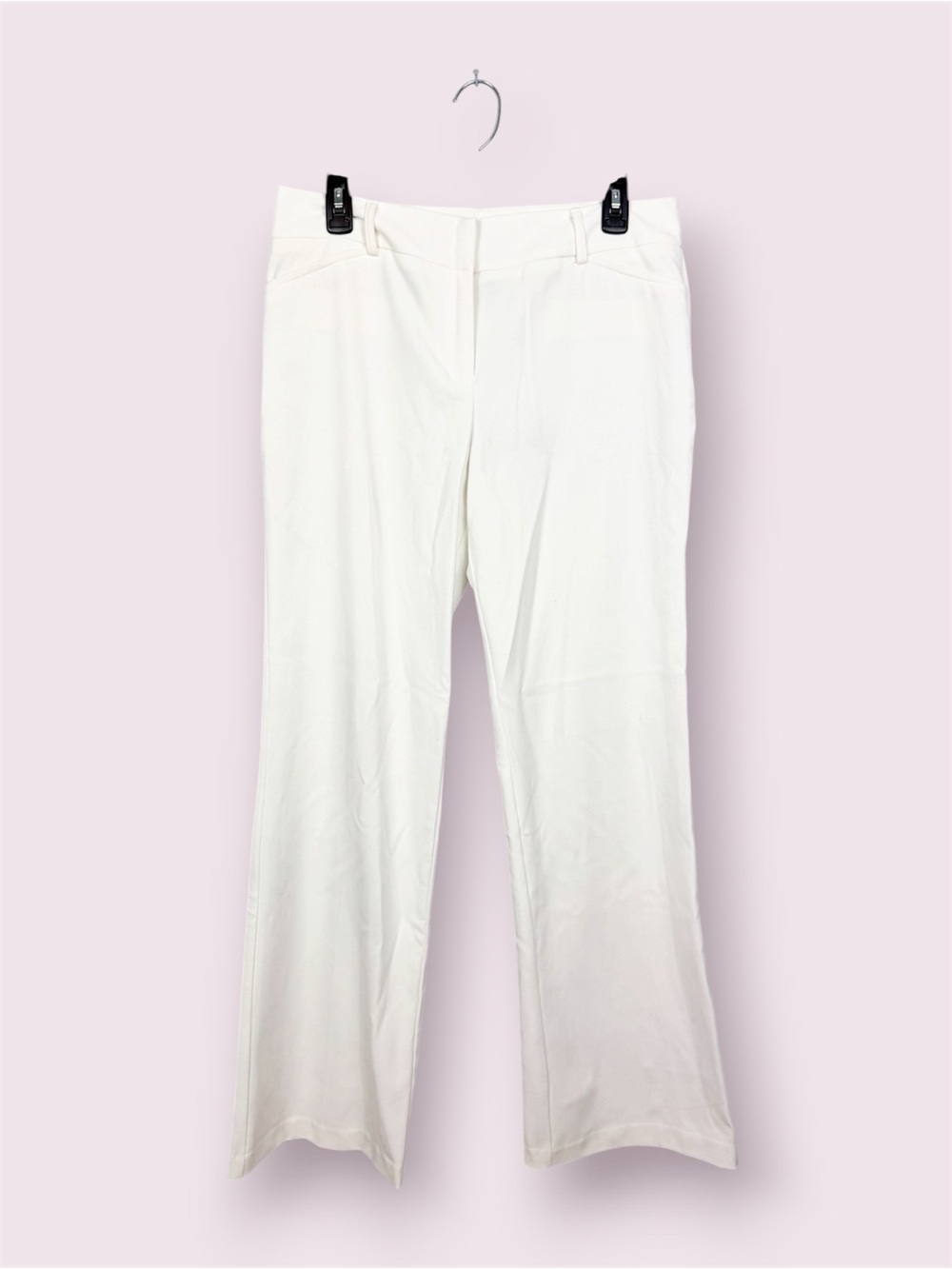 BWear white mid rise semi stretch wide leg dress pants size 9